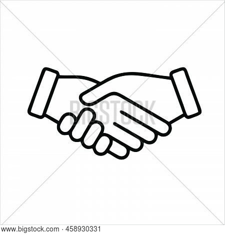 Handshake Line Icon. Linear Style Sign For Mobile Concept And Web Design. Handshake Line Vector Icon