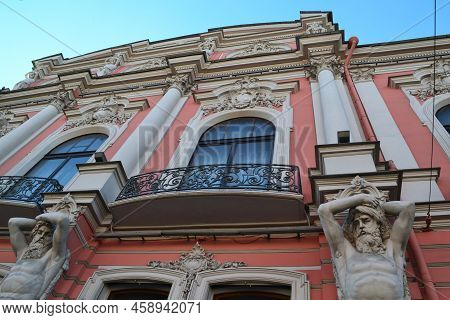 St. Petersburg. In The Photo, The City Of St. Petersburg. Historic Building And Sculptures.
