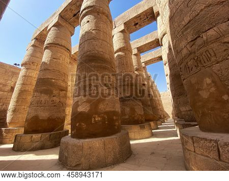 Photo Of Luxor City. Photo Of Columns And Sky.