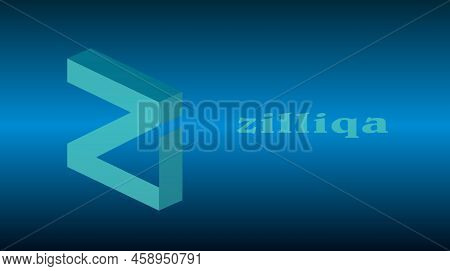 Zilliqa Virtual Currency Images. 3d Illustrations. Coin Logo