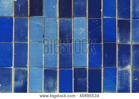 Textura azul azulejo Rectangular con pequeñas grietas
