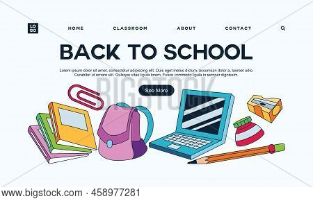 Back to school banner template landing page
