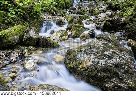 Janosik Holes, Little Fatra, Slovak Republic. Hiking Theme. Long Time Photo Exposure.