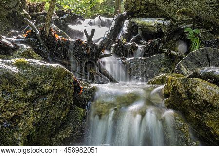 Janosik Holes, Little Fatra, Slovak Republic. Hiking Theme. Long Time Photo Exposure.