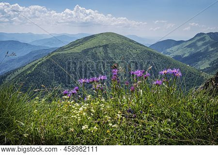 Stoh Peak From Big Rozsutec, Little Fatra, Slovak Republic. Hiking Theme. Seasonal Natural Scene.
