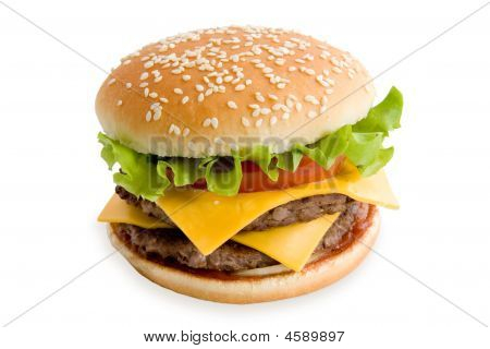 Beyaz izole hamburger