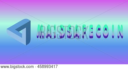 Maidsafecoin Virtual Currency Views. 3d Drawings. Coin Logo