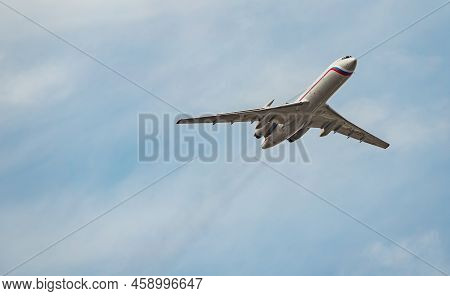 Russia, St. Petersburg, 28 July 2022: Military Aircraft And Helicopters Of The Air Force Fly On The 