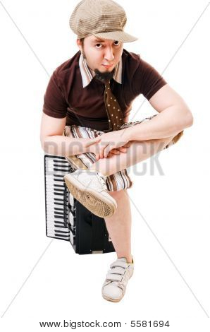 Cool musiker med dragspel