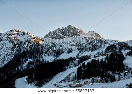 Alps in winter, Ski resort Nassfeld - Mountains Alps, Austria