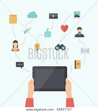 Modern Mobile Communication Technology Flat Illustration