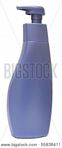 Plastic Bottle with liquid soap on white background. shampoo