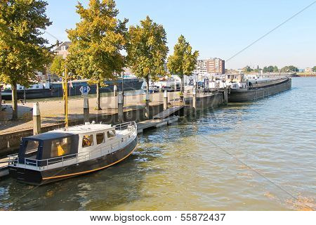 Boats At The Marina In Dordrecht, Netherlands