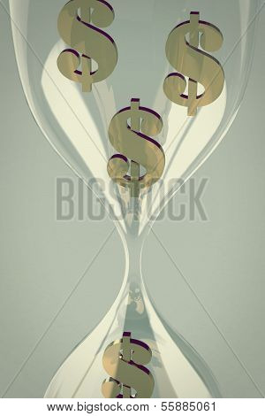 Time Is Money. Waste Time Concept