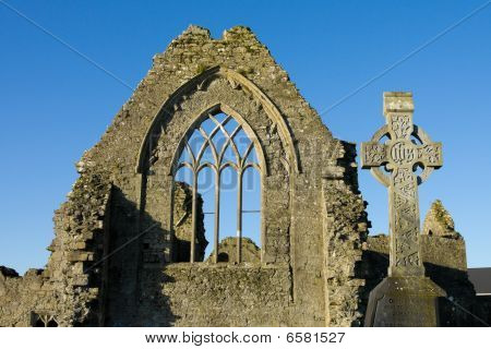 阿森赖多米尼加共和国男修道院，windows 的详细信息和石十字架