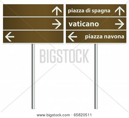 Rome Italy City Signboards Template