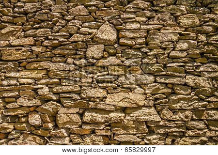 Ancient Stone Wall Near Nonza On Cap Corse In Corsica