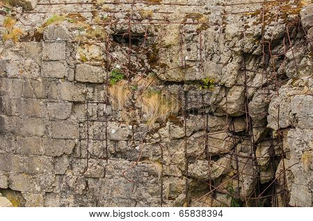 Old Broken German Bunkers Of Atlantic Wall On Pointe-du-hoc. Western End Of The Omaha Beach Sector,