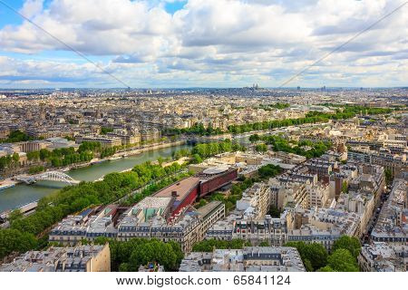 View Of Paris, River Seine From The Eiffel Tower