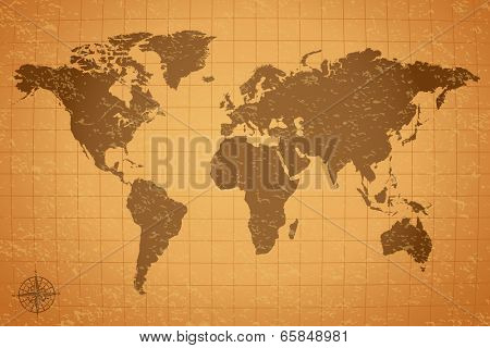Vintage World Map Illustration