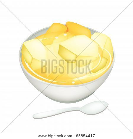 A Bowl Of Sweet Potatoes In Ginger Tea