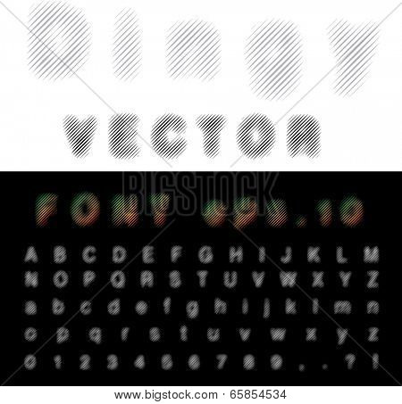 original vector font with strips 