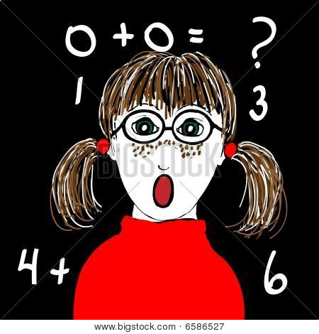 학교에서 어린 소녀