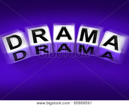 Drama Blocks Displays Dramatic Theater Or Emotional Feelings