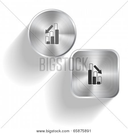 Graph degress. Vector set steel buttons