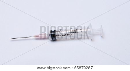 Medical Syringe in row