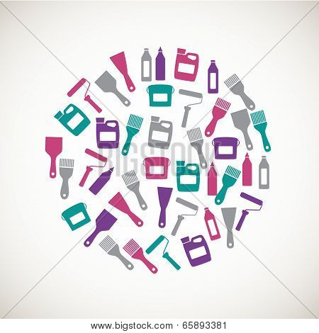 Colorful home repair icons
