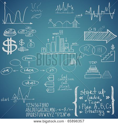 Business elements. Hand-drawn
