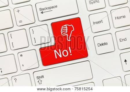White Conceptual Keyboard - No (red Key)