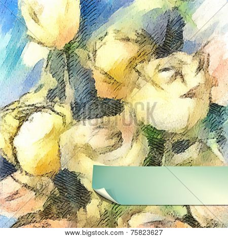 Vector Flower Watercolor Roses