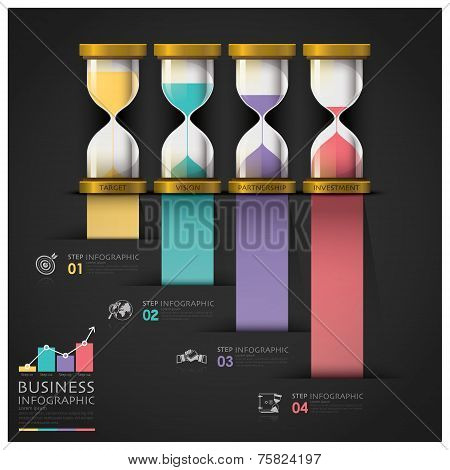 Sandglass Money And Financial Business Staircase Step Infographic