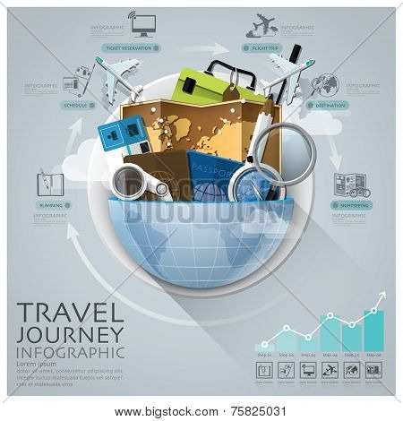 Global Travel And Journey Infographic With Round Circle Diagram