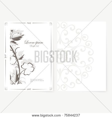 Vector template for folder, business card and invitation