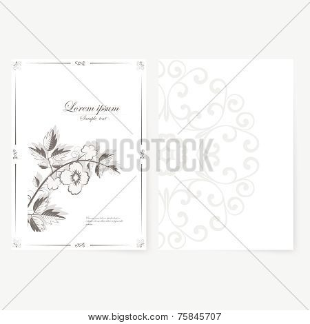 Vector template for folder, business card and invitation