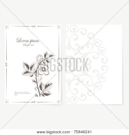 Vector template for folder, business card and invitation