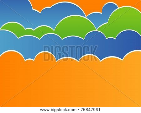 illustration of Stylized sky with clouds