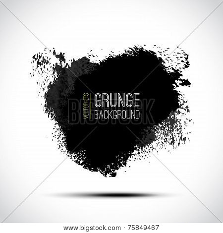 Vector ink splatter isolated on white. Abstract grunge design el