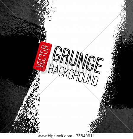 Abstract vector grunge background. Black and white backdrop. Art