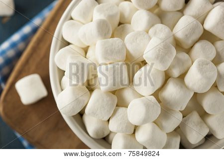White Mini Marshmallows In A Bowl