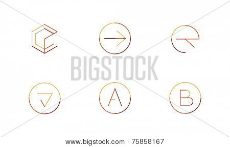 Logo set thin line clean style - business icons, branding emblems
