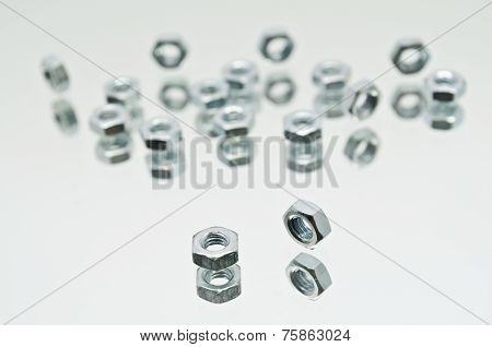 Collection Of Lying Iron Nuts