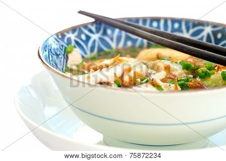  Healthy chinese style fish soup with tofu and herbs