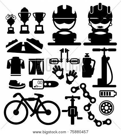Bicycles vector icons