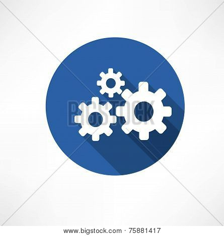 Flat icon of gears