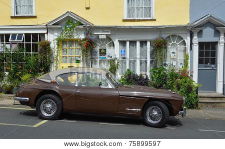 Classic Jensen Car on Woodbridge Market Square.