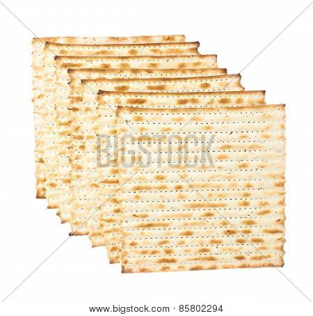 Multiple matza flatbreads lying one over another